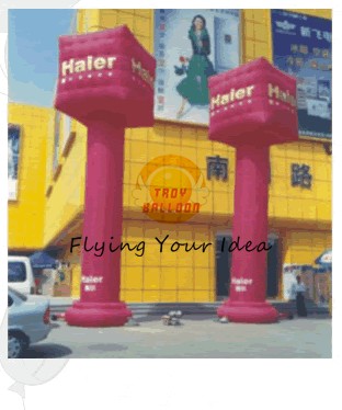 0.4mm PVC Tarpaulin Advertising Helium Balloons Inflatable Pillar For Entertainment Events