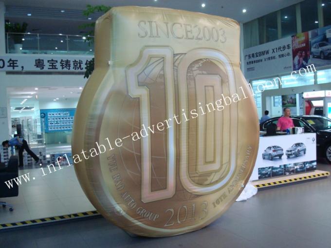 0.18mm Helium PVC and Oxford Custom Shaped Balloon / Inflatable Coin Balloon For Advertising