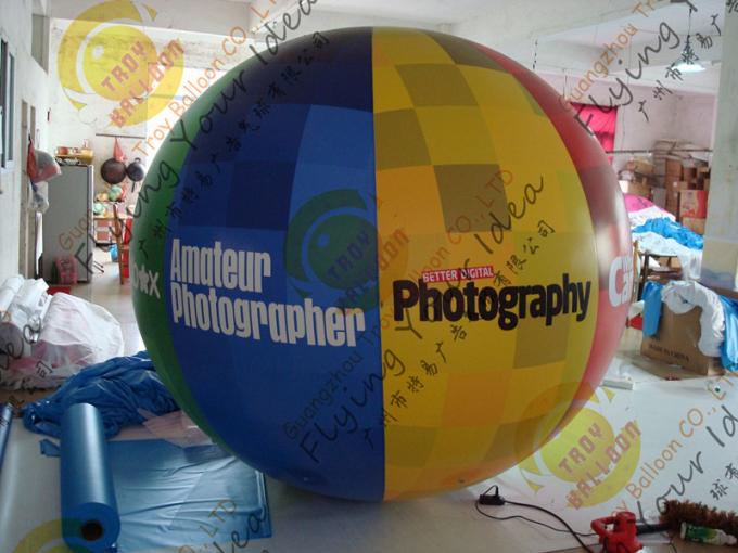 Bespoke Helium Inflatable Advertising Balloon , 0.18mm PVC Sealed Inflatable Sphere
