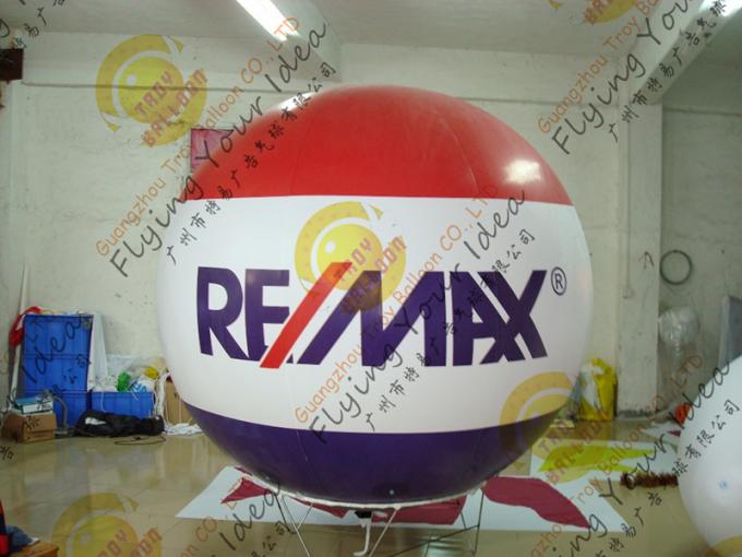 Bespoke Helium Inflatable Advertising Balloon , 0.18mm PVC Sealed Inflatable Sphere