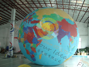Custom 5m PVC Durable Inflatable Globe Ball Helium For Tade Show