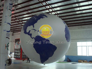 Reusable Round Earth Globe Balloons with 170mm tether points for Entertainment events