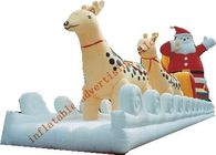 Inflatable Christmas Santa With Ride Reindeer Made Of PVC Tarpaulin For Christmas wholesalers