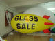 Attractive Yellow Inflatable Advertising Helium Zeppelin with Two Sides Digital Printing