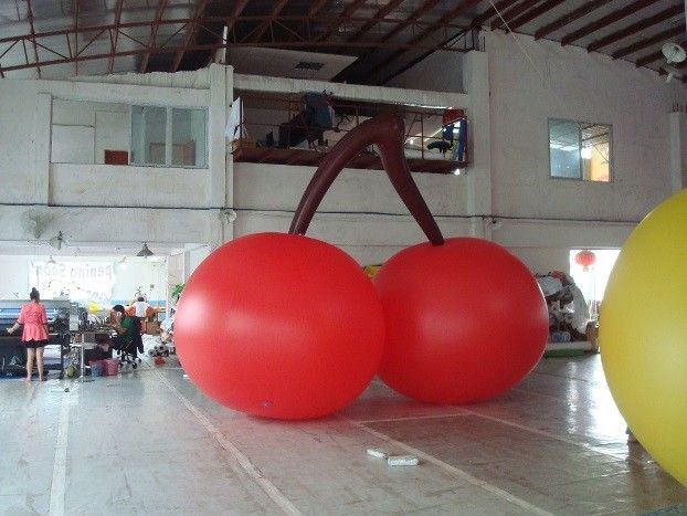 Red PVC 3m High Cherry Shaped Balloons For Trade Fair Display